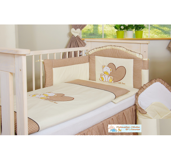 Conjunto de cama bebé  3 elementos Urso Coração 2